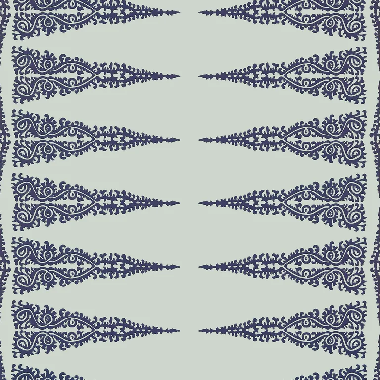 Anna French Ellery Stripe in Navy on Soft Teal (AT24548)
