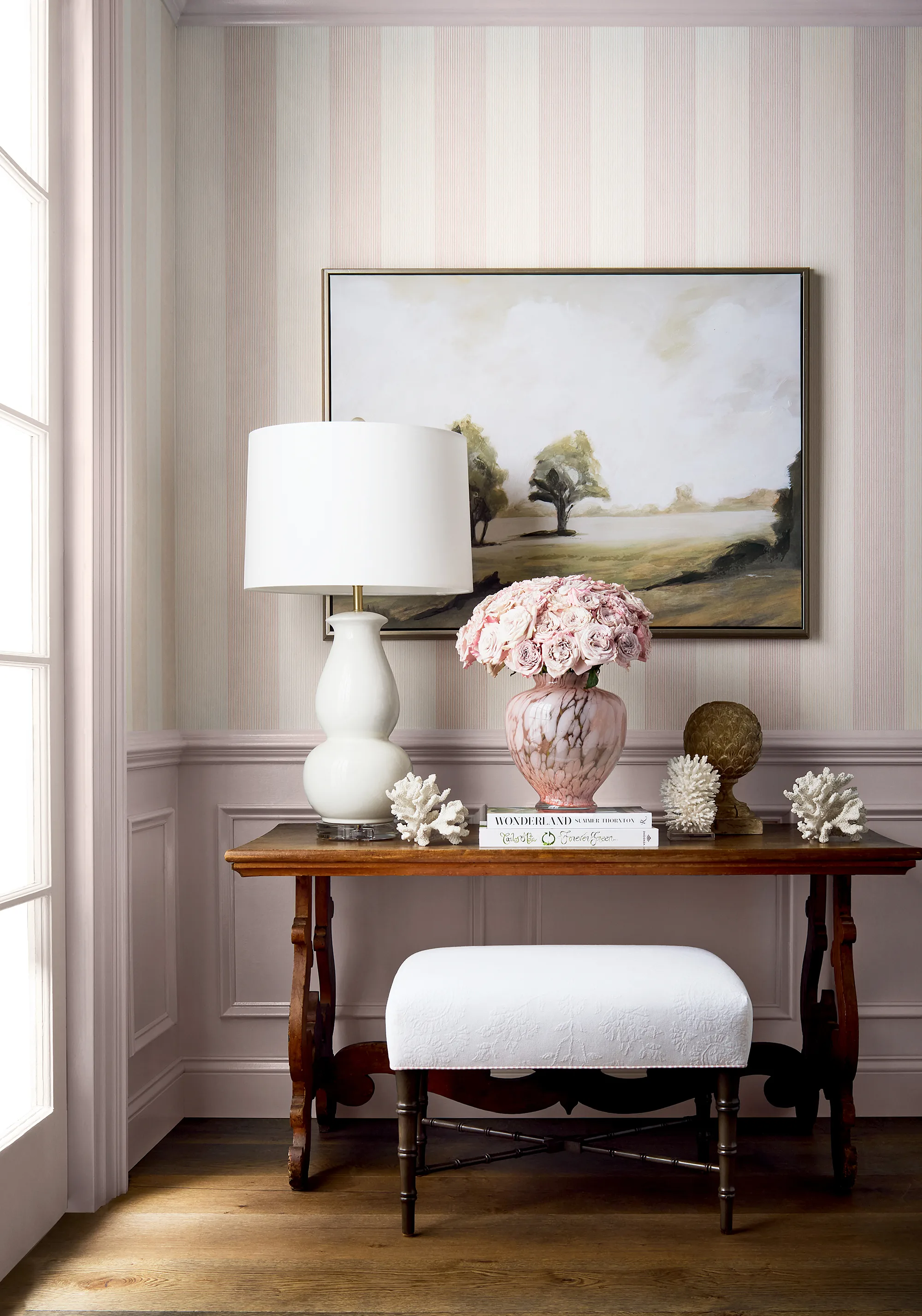 Thibaut Evan Stripe in Blush (T44022)