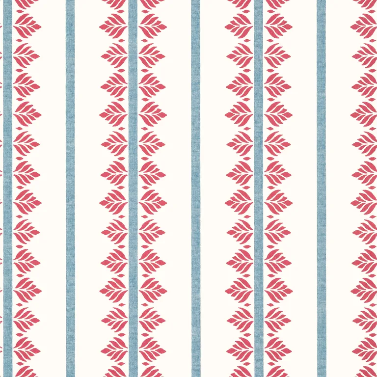 Anna French Fern Stripe in Red and Blue (AT15105)