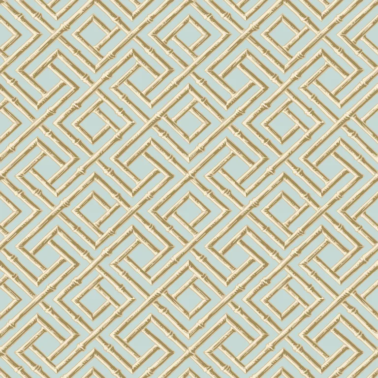 Thibaut French Lattice in Blue and Beige (T42046)