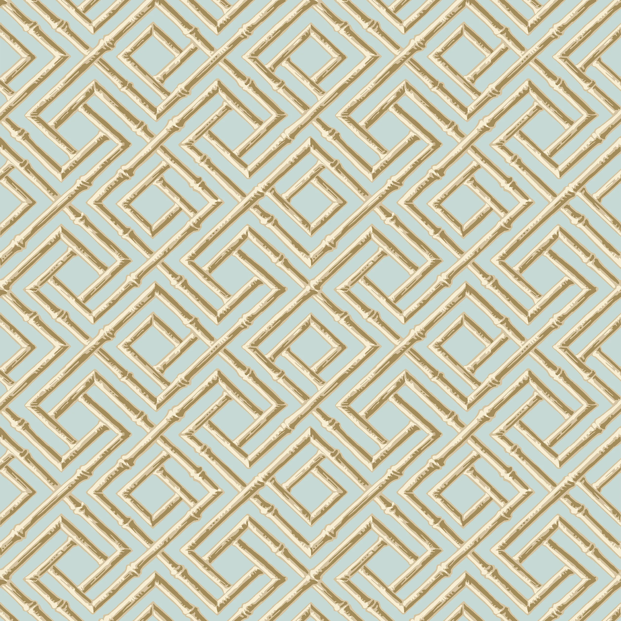 Thibaut French Lattice in Blue and Beige (T42046)