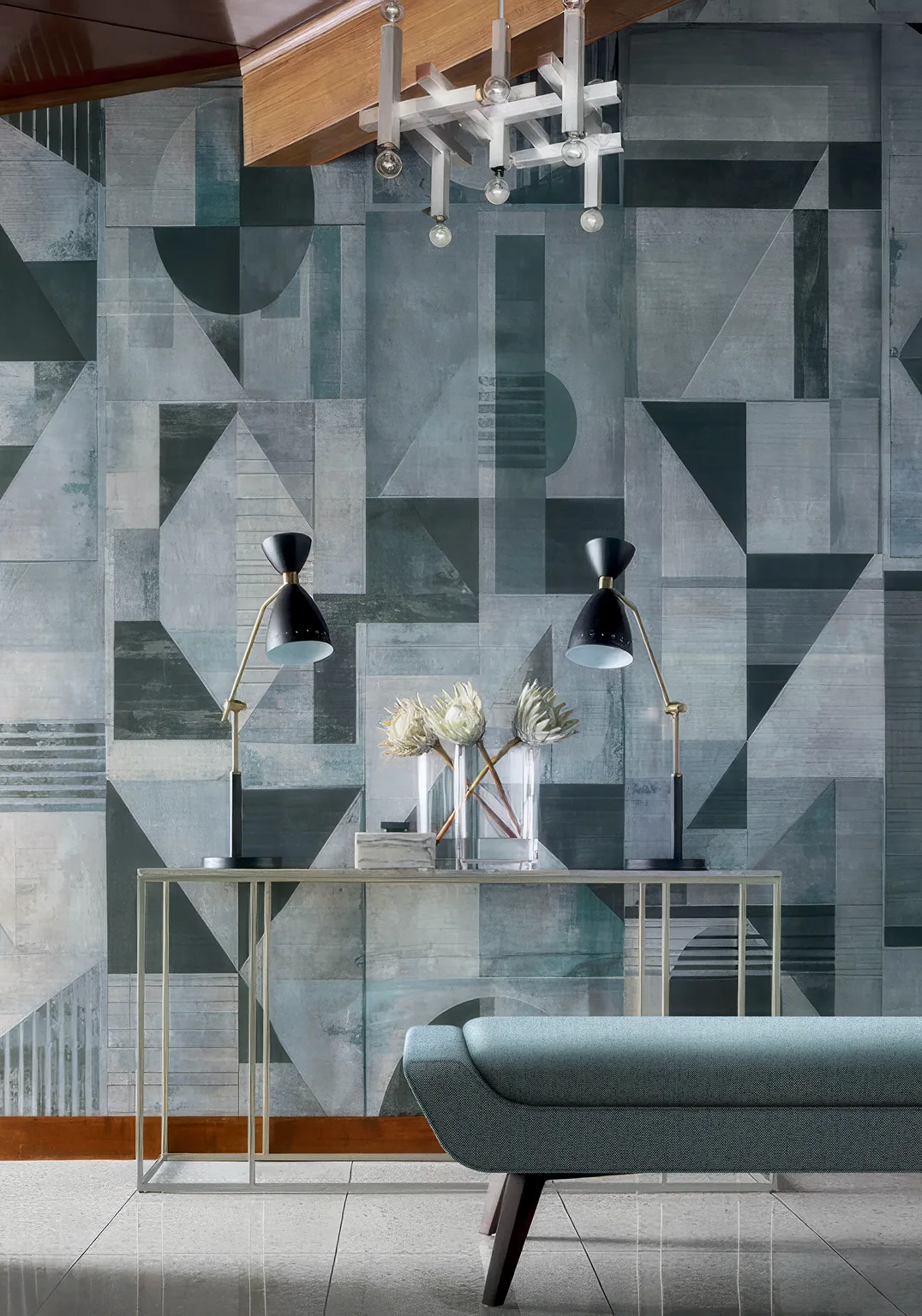 Thibaut Galaxy Mural in Graphite and Mineral (TM24432)