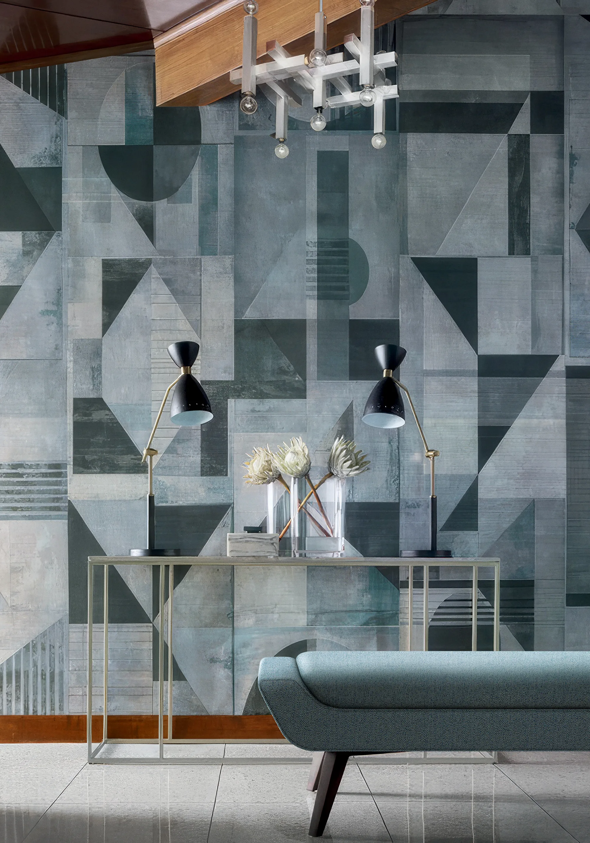 Thibaut Galaxy Mural in Graphite and Mineral (TM24432)