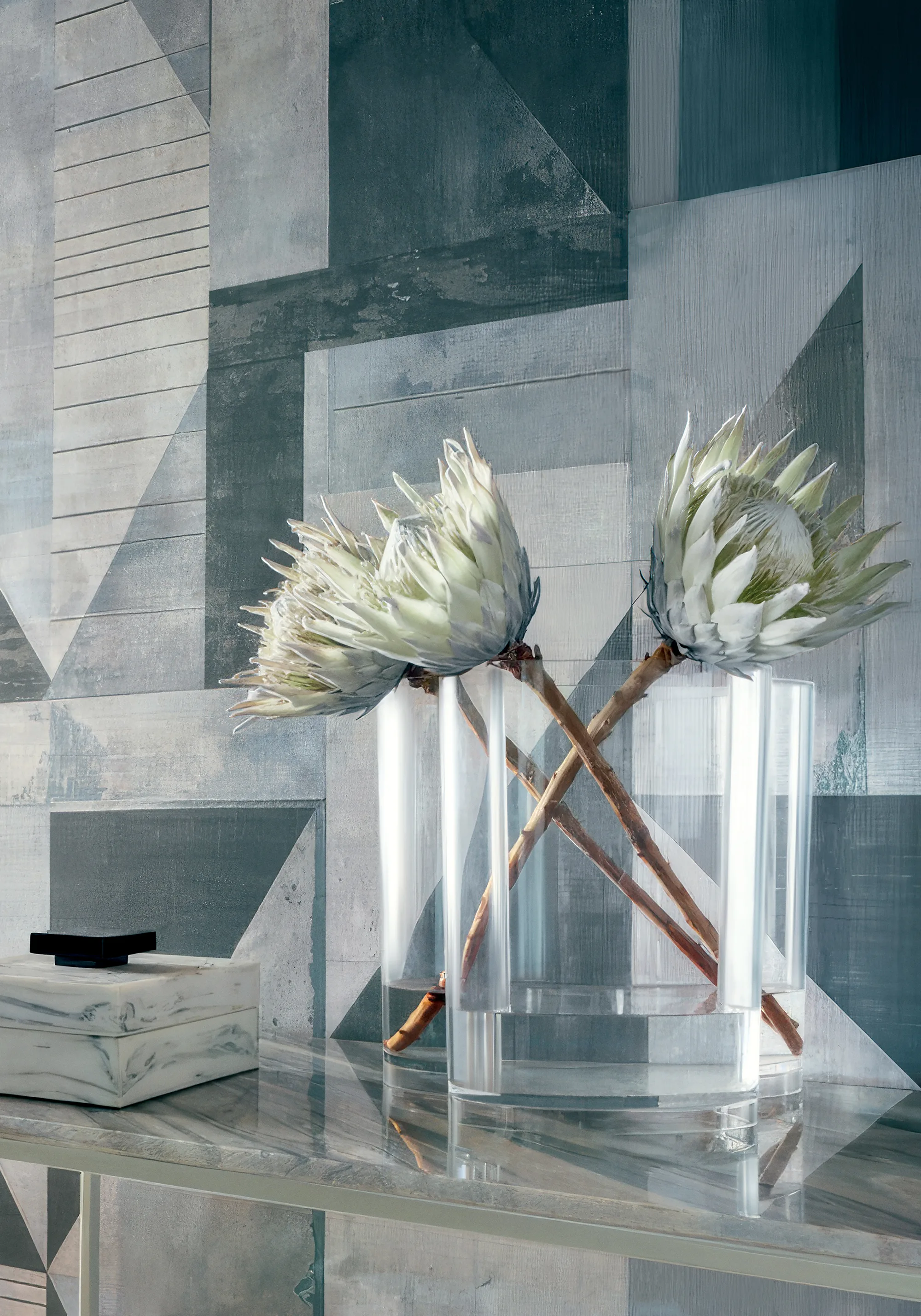 Thibaut Galaxy Mural in Graphite and Mineral (TM24432)
