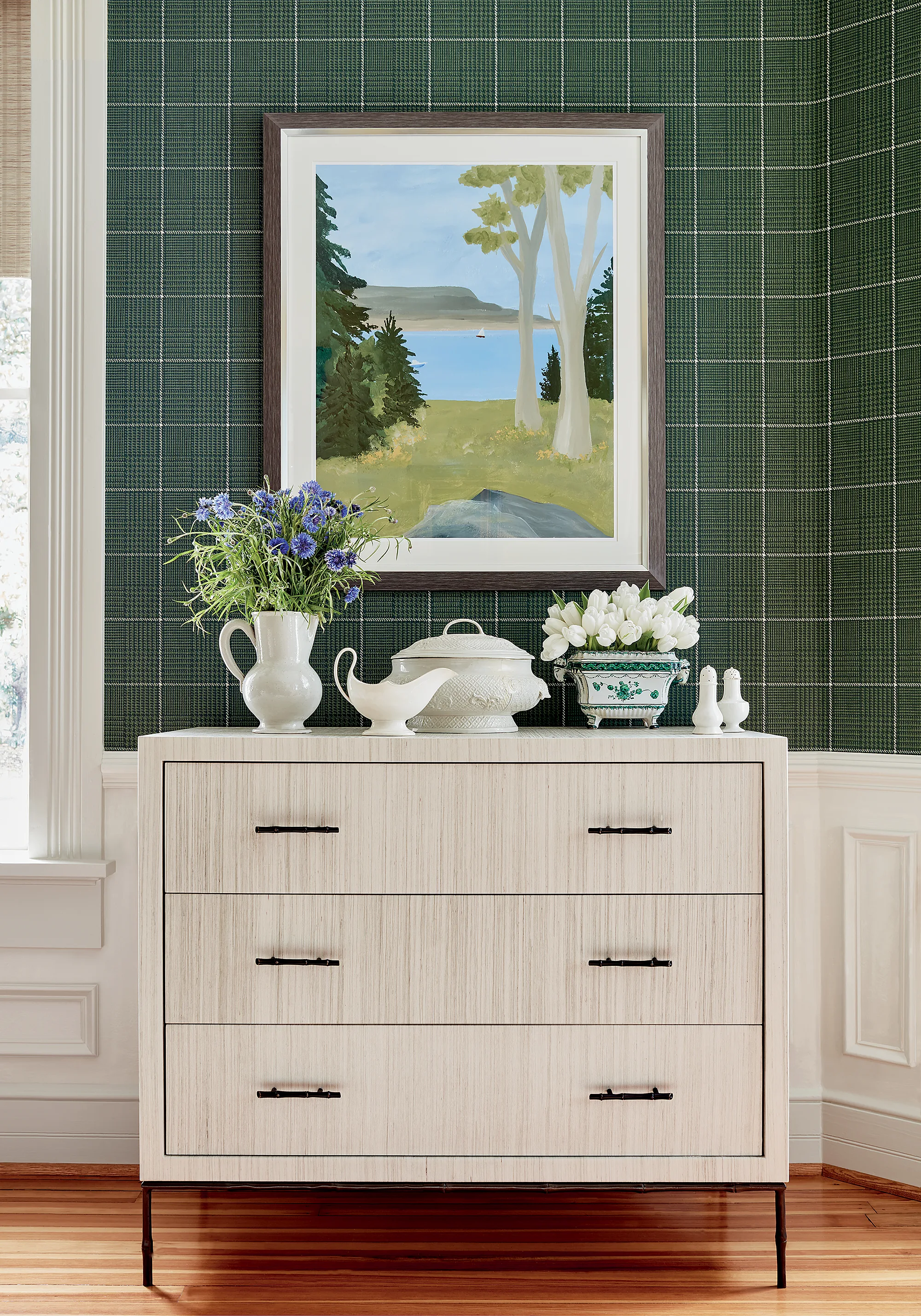 Thibaut Grassmarket Check in Forest Green (T10202)