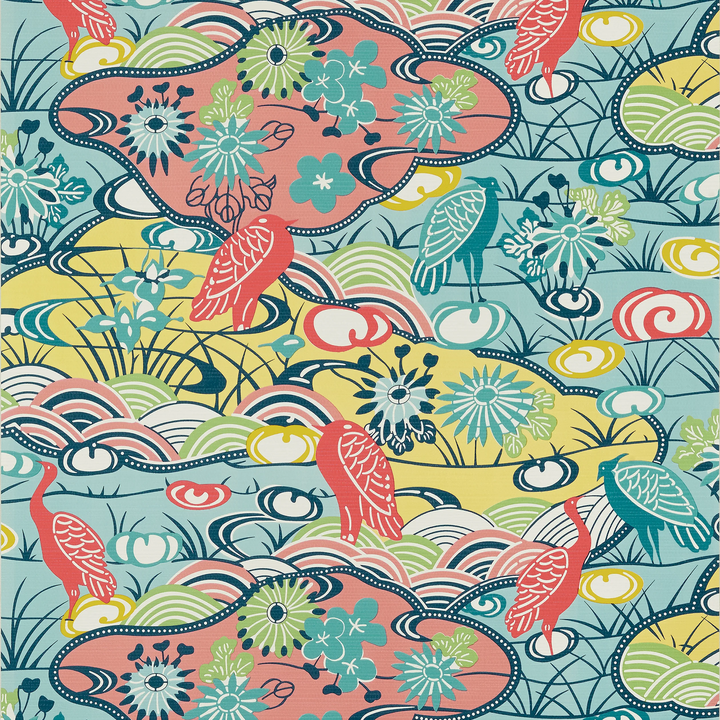 T13331 | Heron Stream – Coral and Aqua