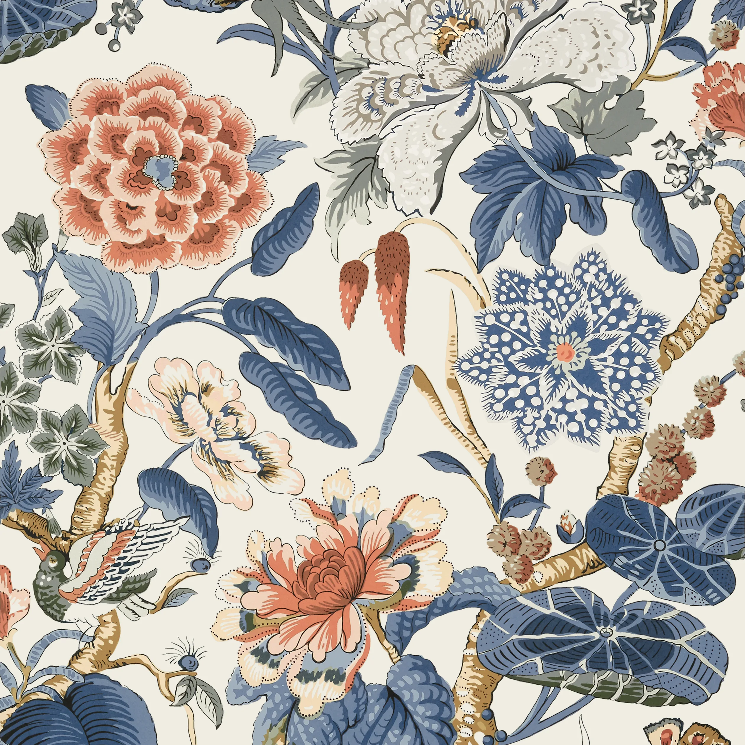 Thibaut Hill Garden in Brick and Navy (T13655)