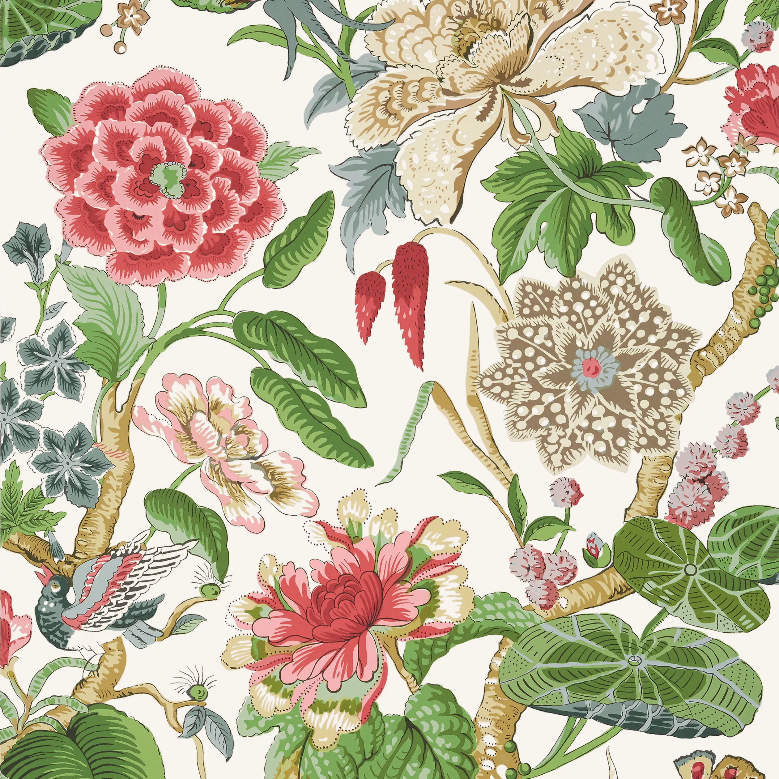 T13658 | Hill Garden – Coral and Green