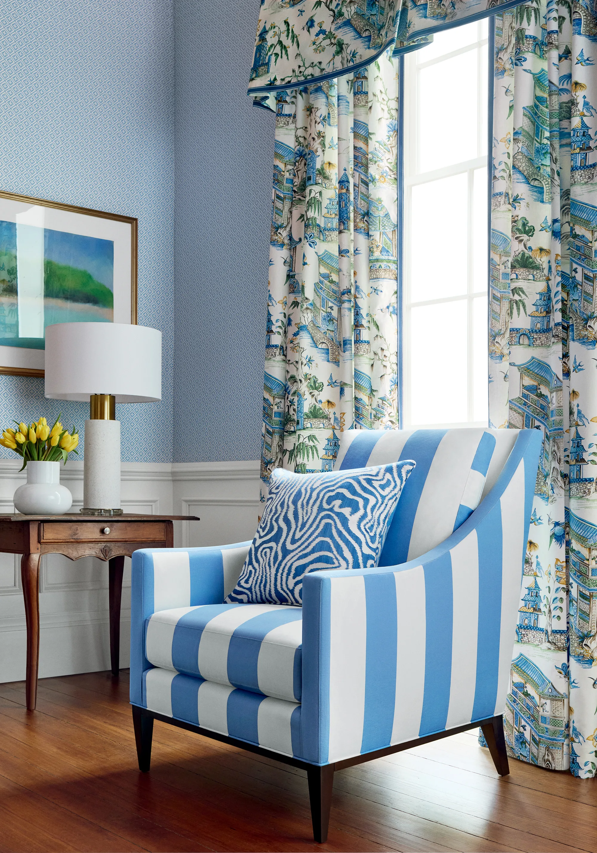 Thibaut Holiday Trellis in Blue (T13661)