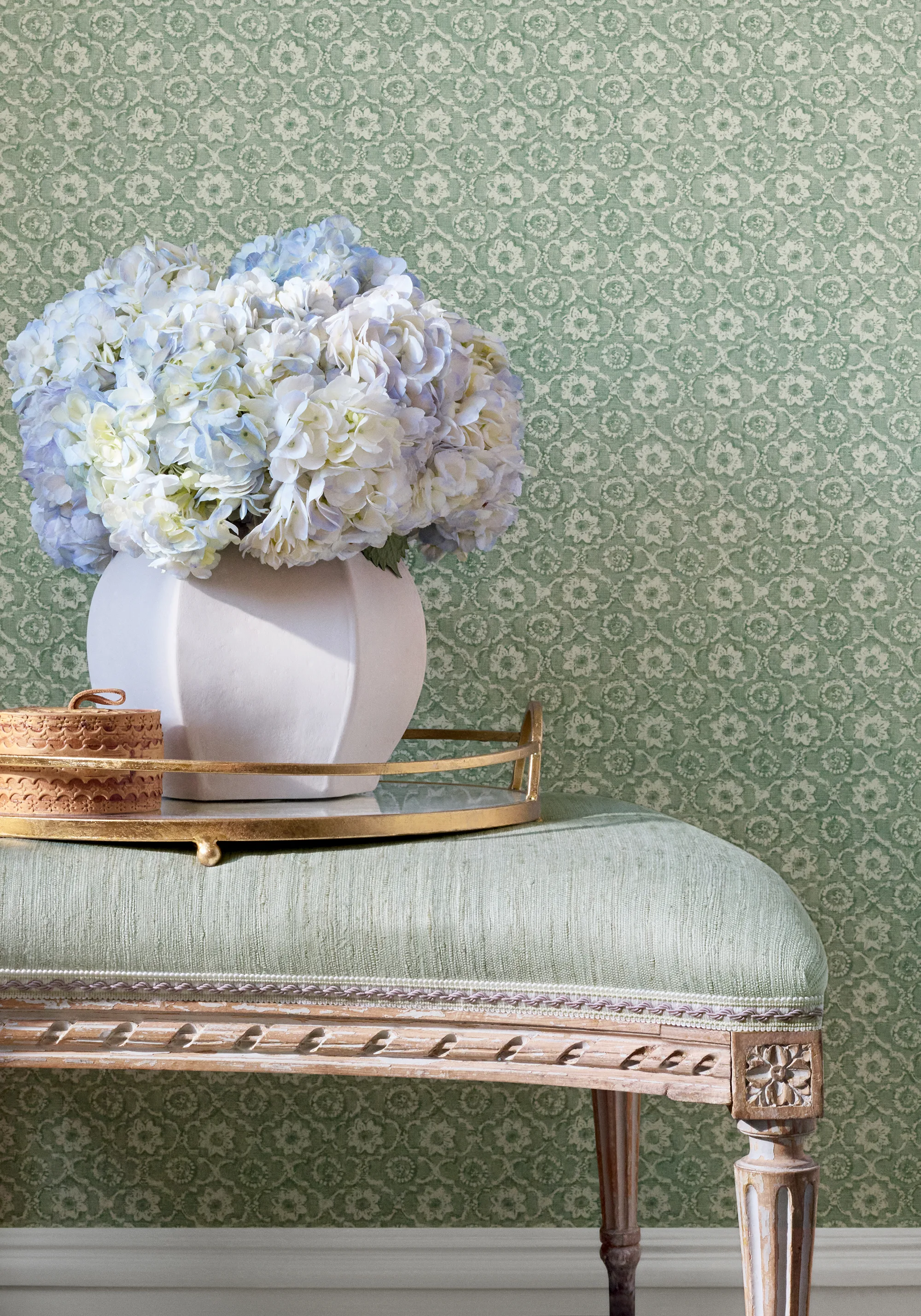 Anna French Holly Trellis in Sage (AT16124)