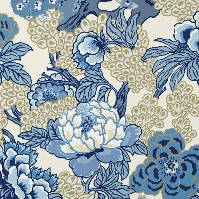 Thibaut Honshu in Blue and Beige (T75487)