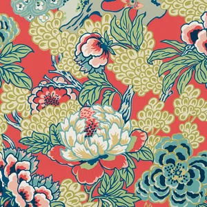 Thibaut Honshu in Coral and Green (T75490)