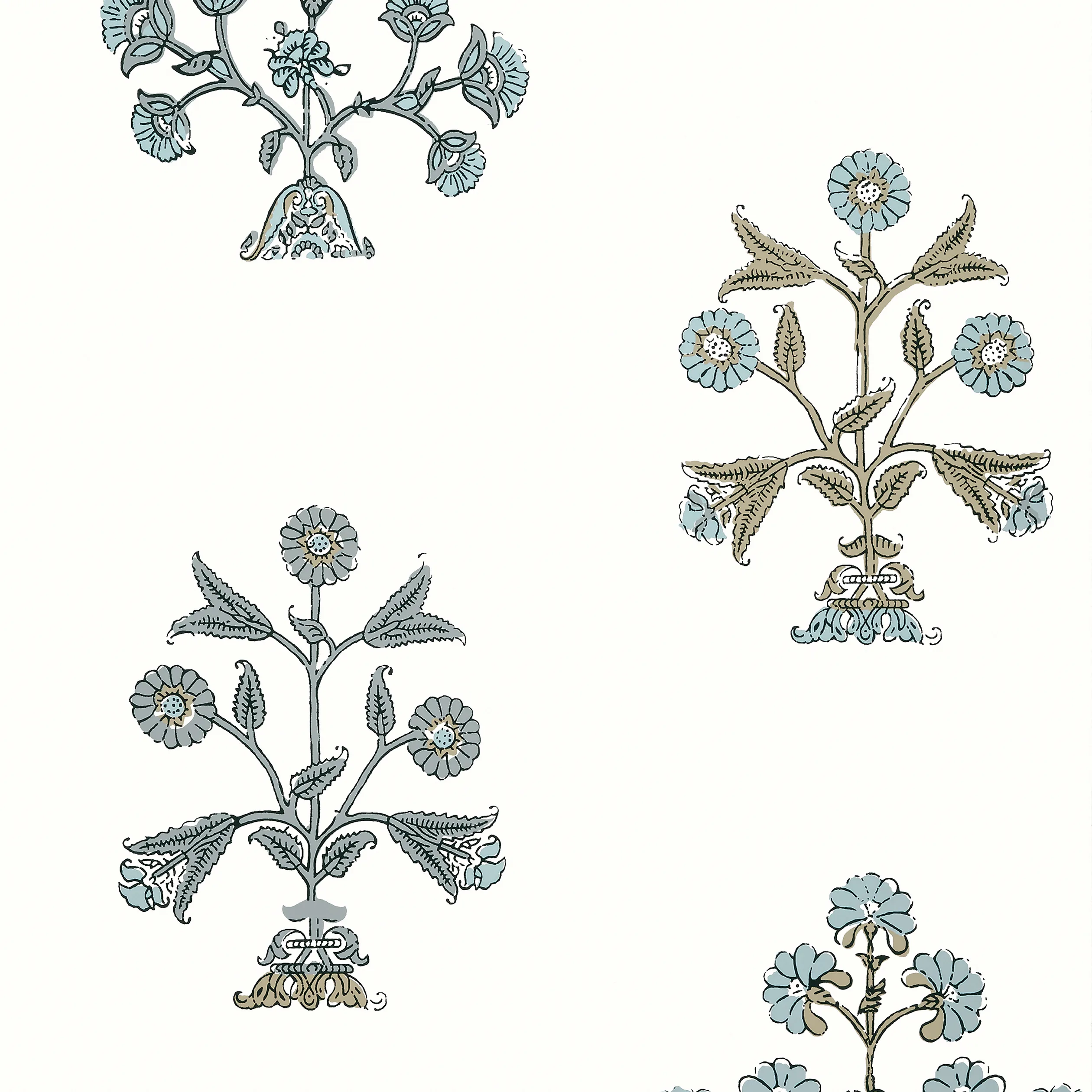 Thibaut Indian Flower in Spa Blue (T10668)