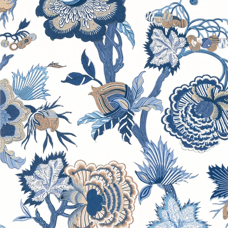 Thibaut Indienne Jacobean in Blue and White (T36418)