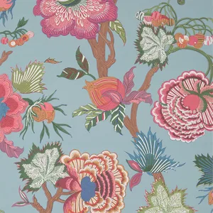 Thibaut Indienne Jacobean in Raspberry and Teal (T36415)