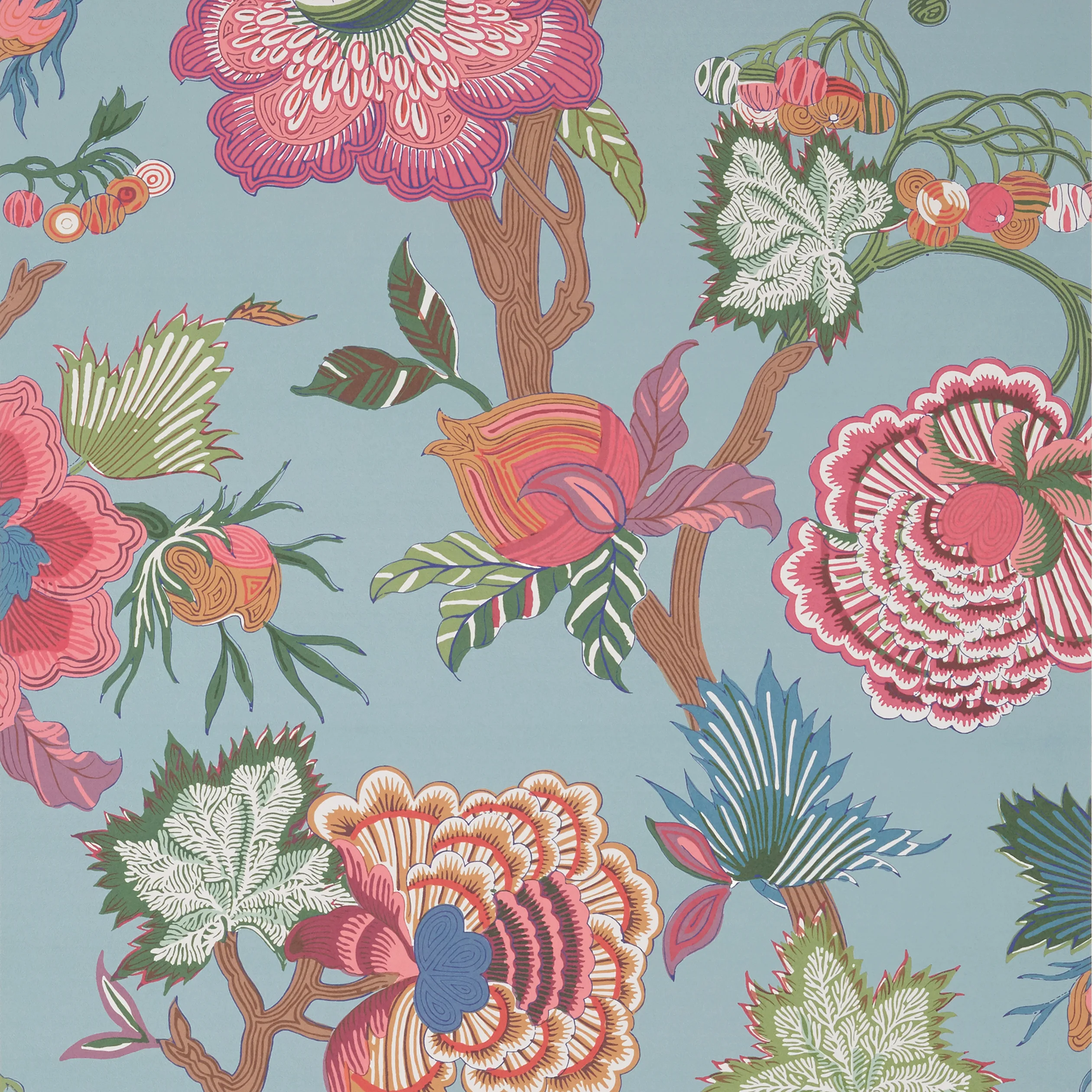 T36415 | Indienne Jacobean – Raspberry and Teal