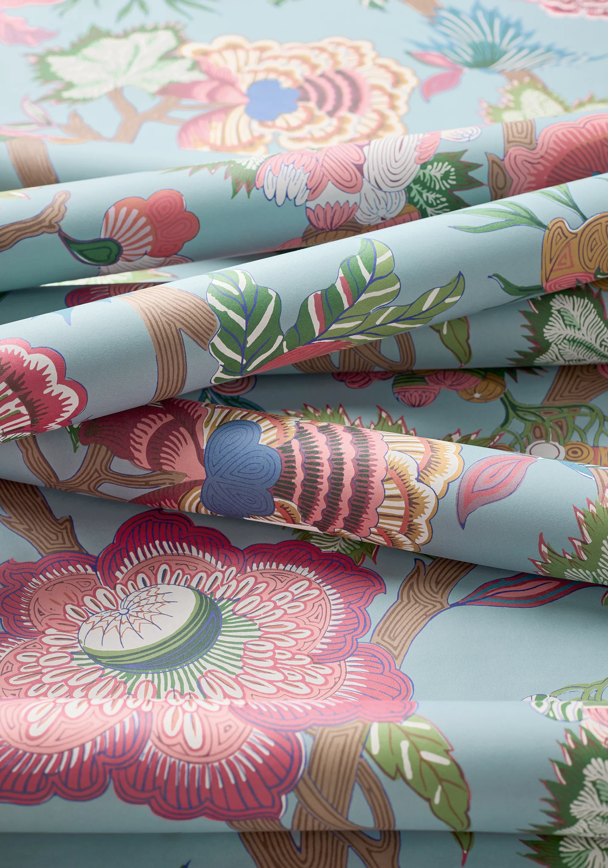Thibaut Indienne Jacobean in Raspberry and Teal (T36415)