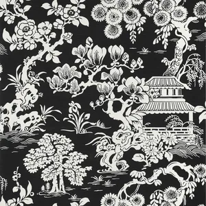 Thibaut Japanese Garden in Black (T13308)