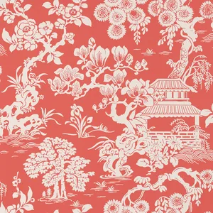 Thibaut Japanese Garden in Coral (T13305)
