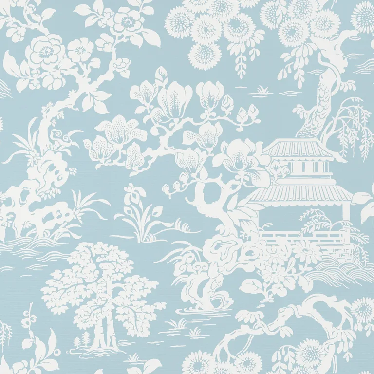 Thibaut Japanese Garden in Spa Blue (T13303)