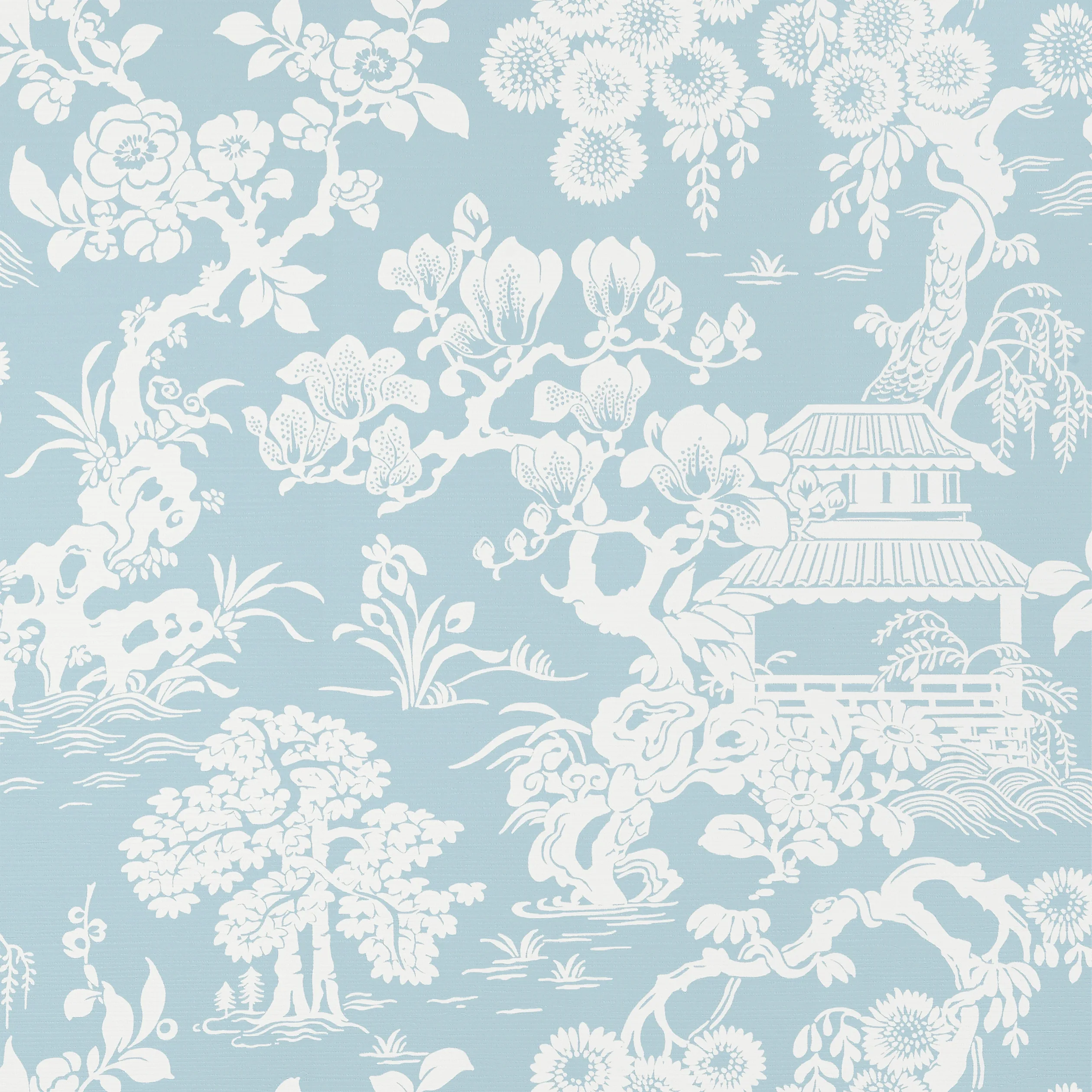 Thibaut Japanese Garden in Spa Blue (T13303)
