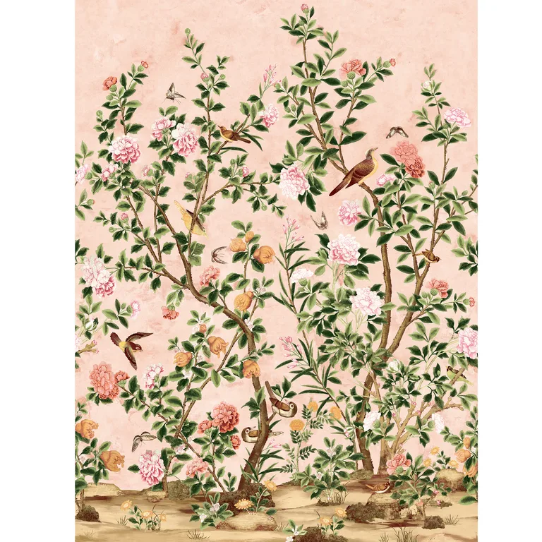 Thibaut Jardin Bloom Mural in Pink (TM13667)