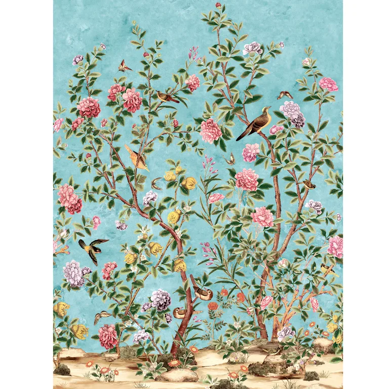 Thibaut Jardin Bloom Mural in Turquoise (TM13668)