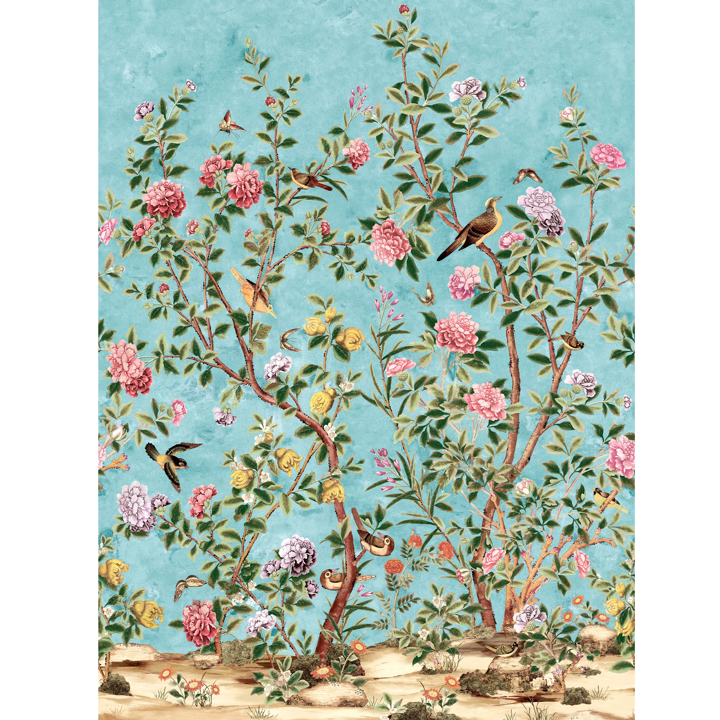 TM13668 | Jardin Bloom Mural – Turquoise