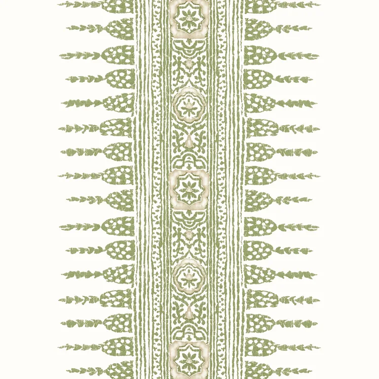 Anna French Javanese Stripe in Green and White (AT15136)