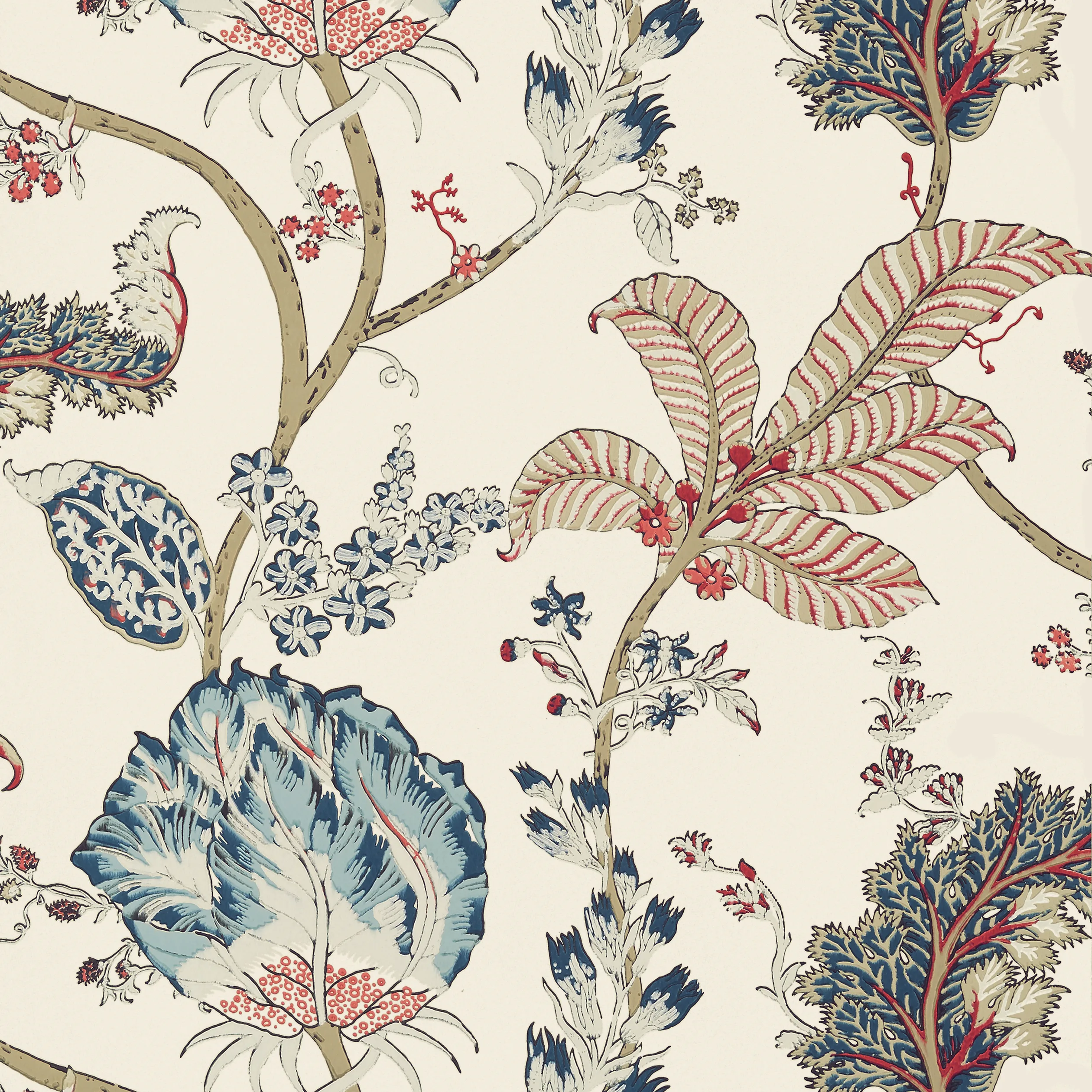 Anna French Kalamkari Vine in Blue and Red (AT78742)