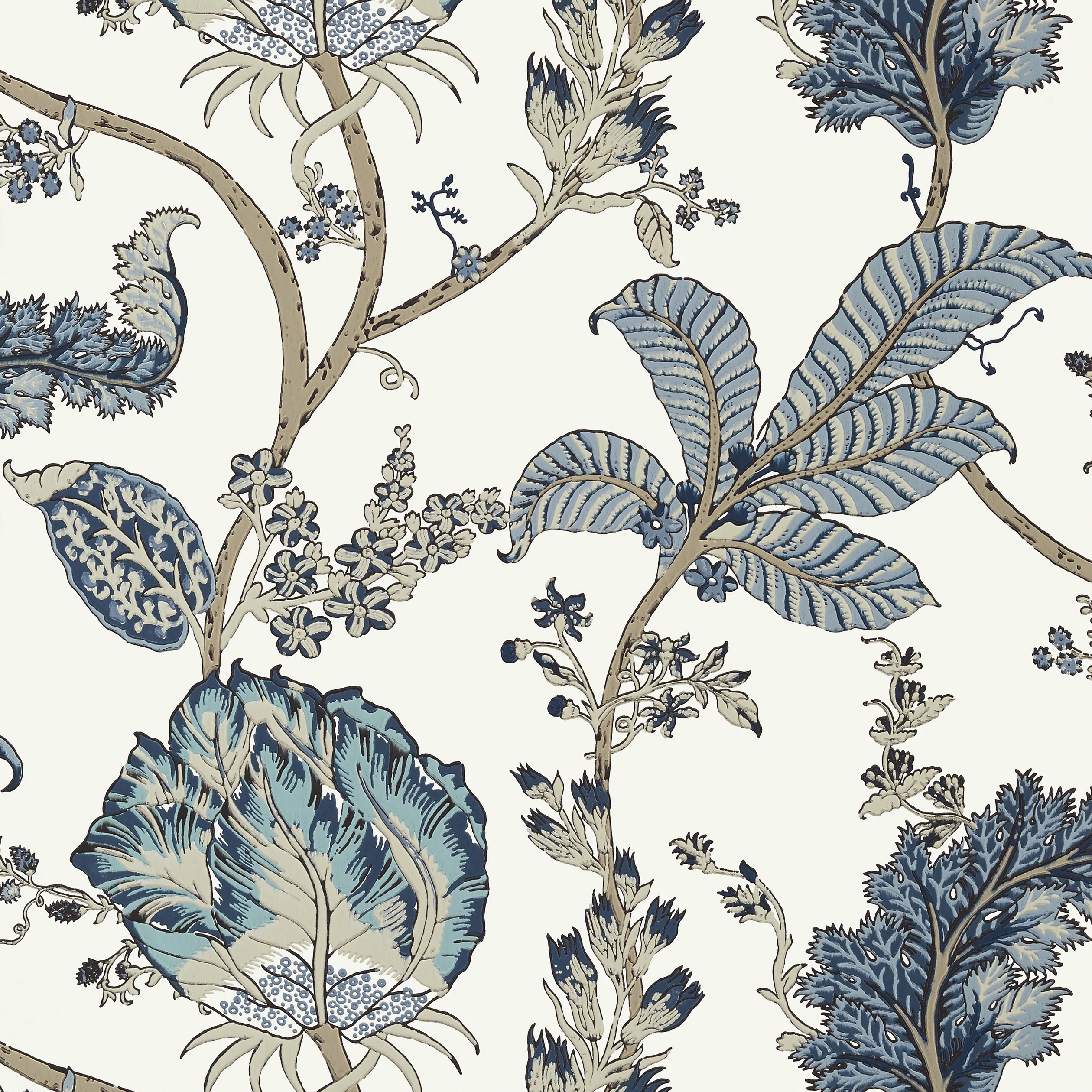 Anna French Kalamkari Vine in Blue and White (AT78738)