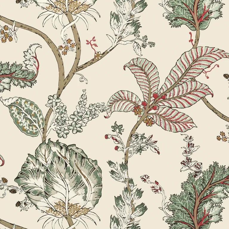 Anna French Kalamkari Vine in Red and Gold (AT78741)