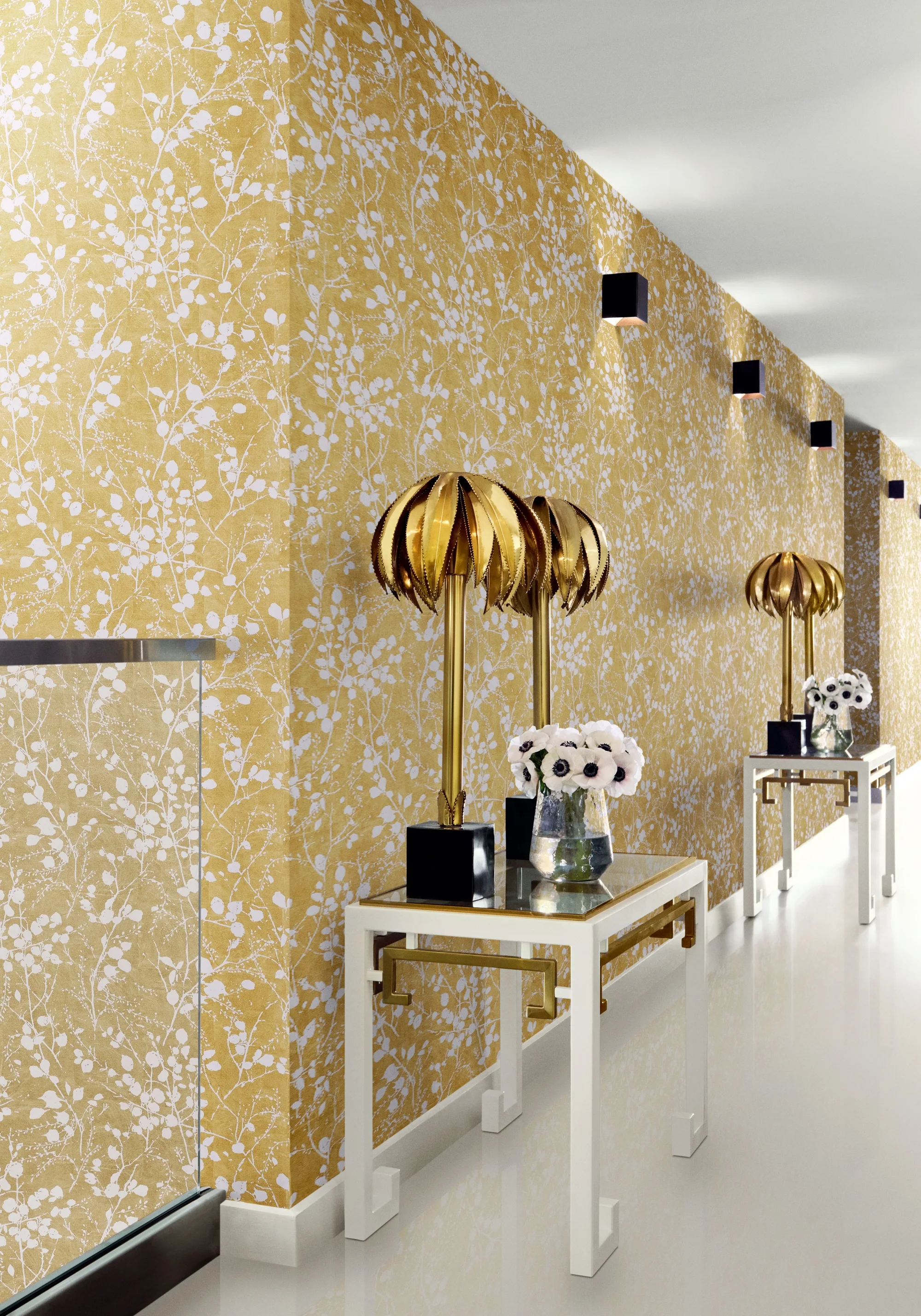 Thibaut Katamari Bud Wide Width in Dark Gold and White (TWW34093)
