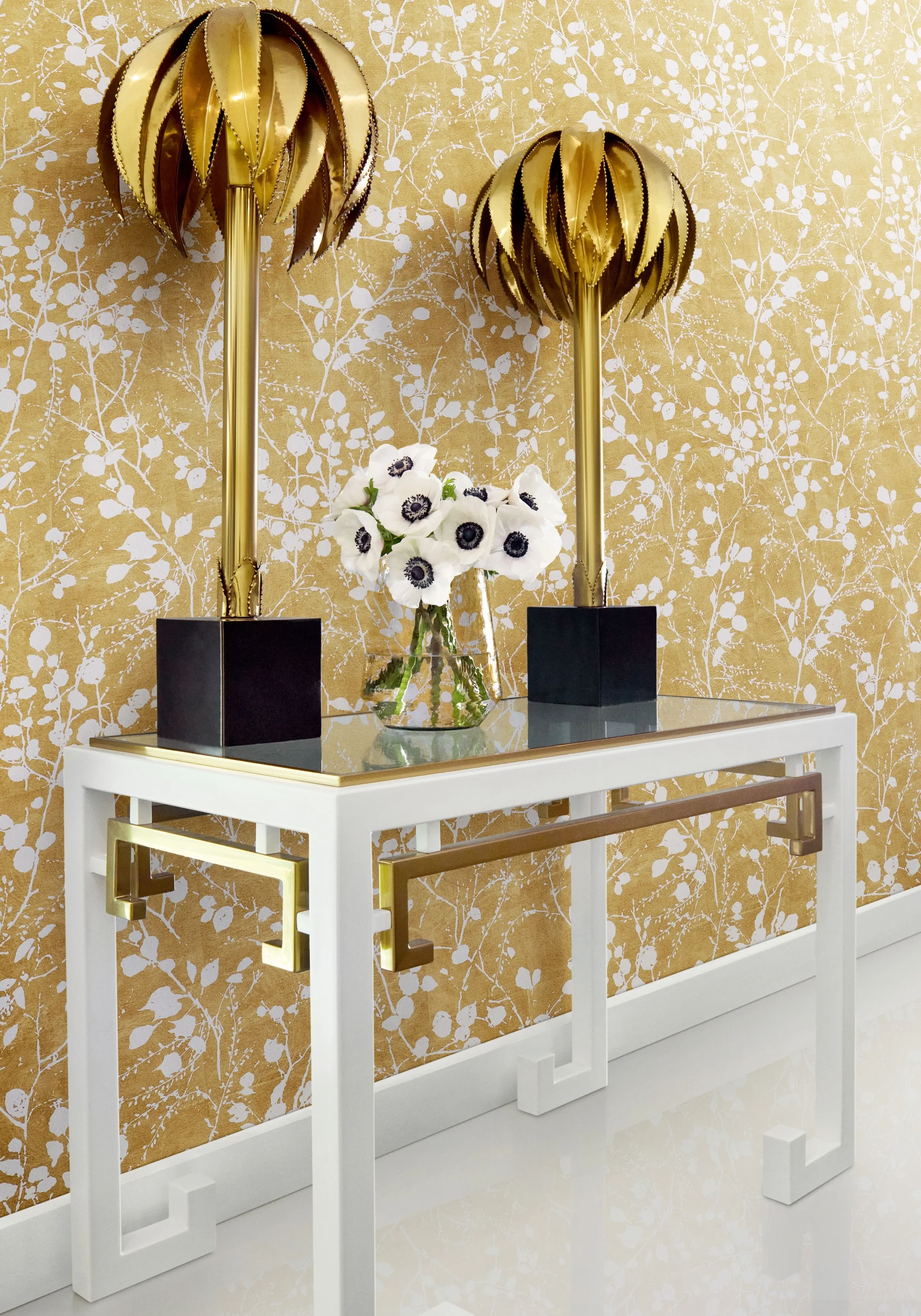 Thibaut Katamari Bud Wide Width in Dark Gold and White (TWW34093)