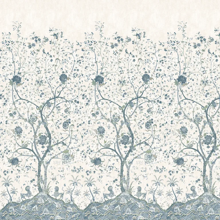 Anna French La Bourdonnais Mural in Blue (ATM10774)