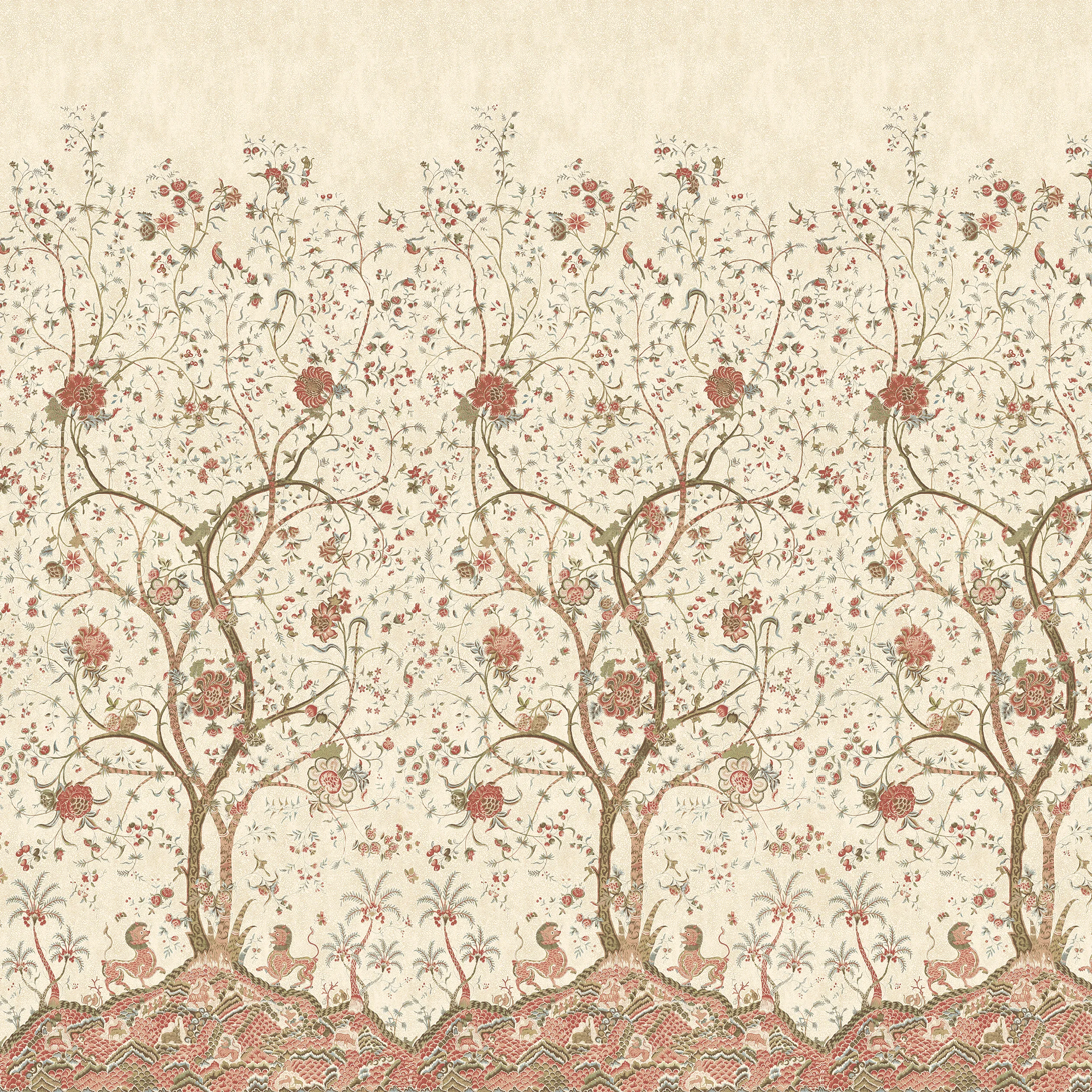Anna French La Bourdonnais Mural in Red (ATM10773)