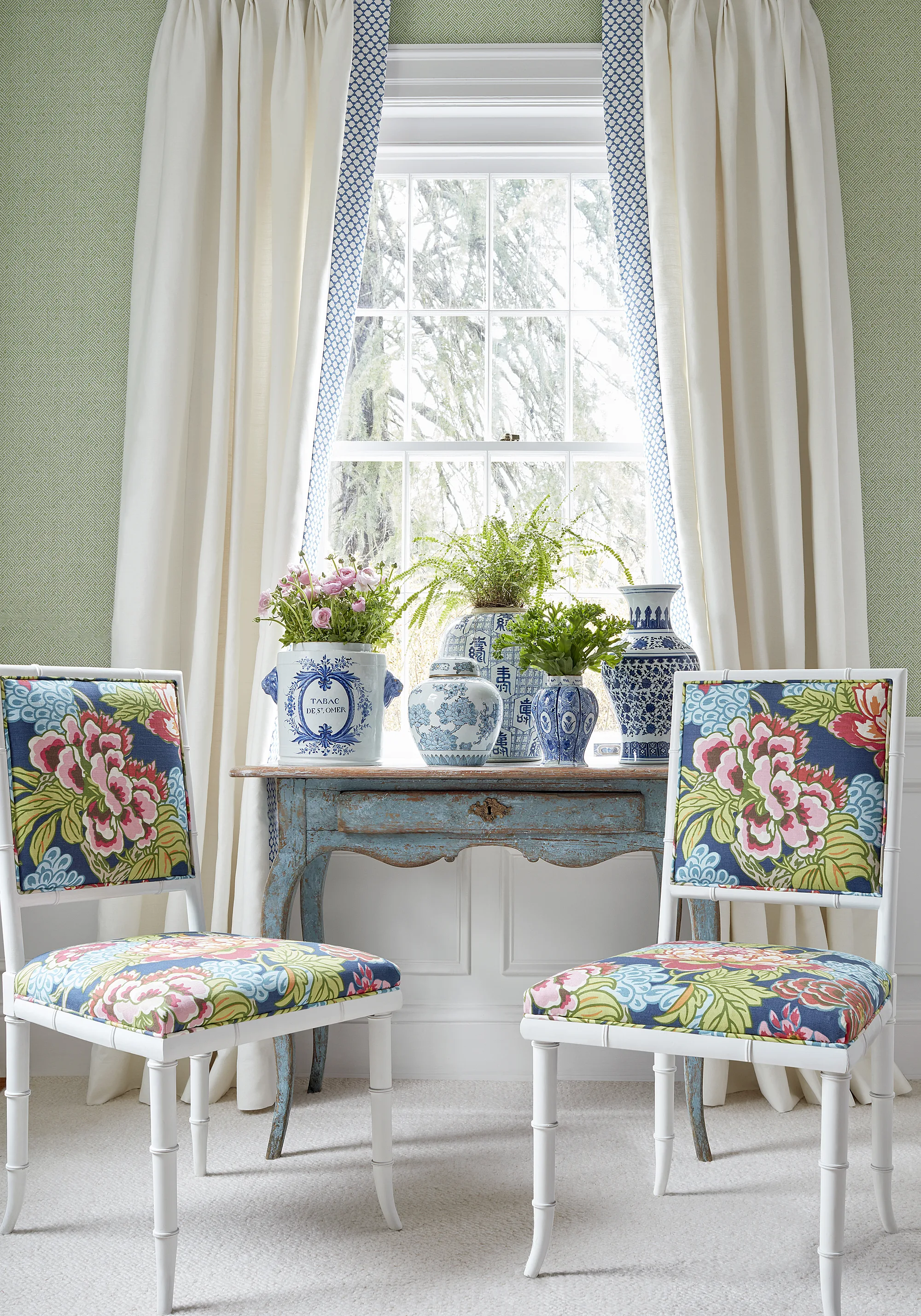 Thibaut Lattice Weave in Green (T75479)