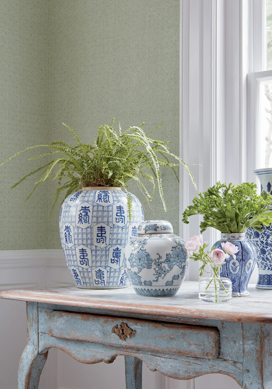 Thibaut Lattice Weave in Green (T75479)