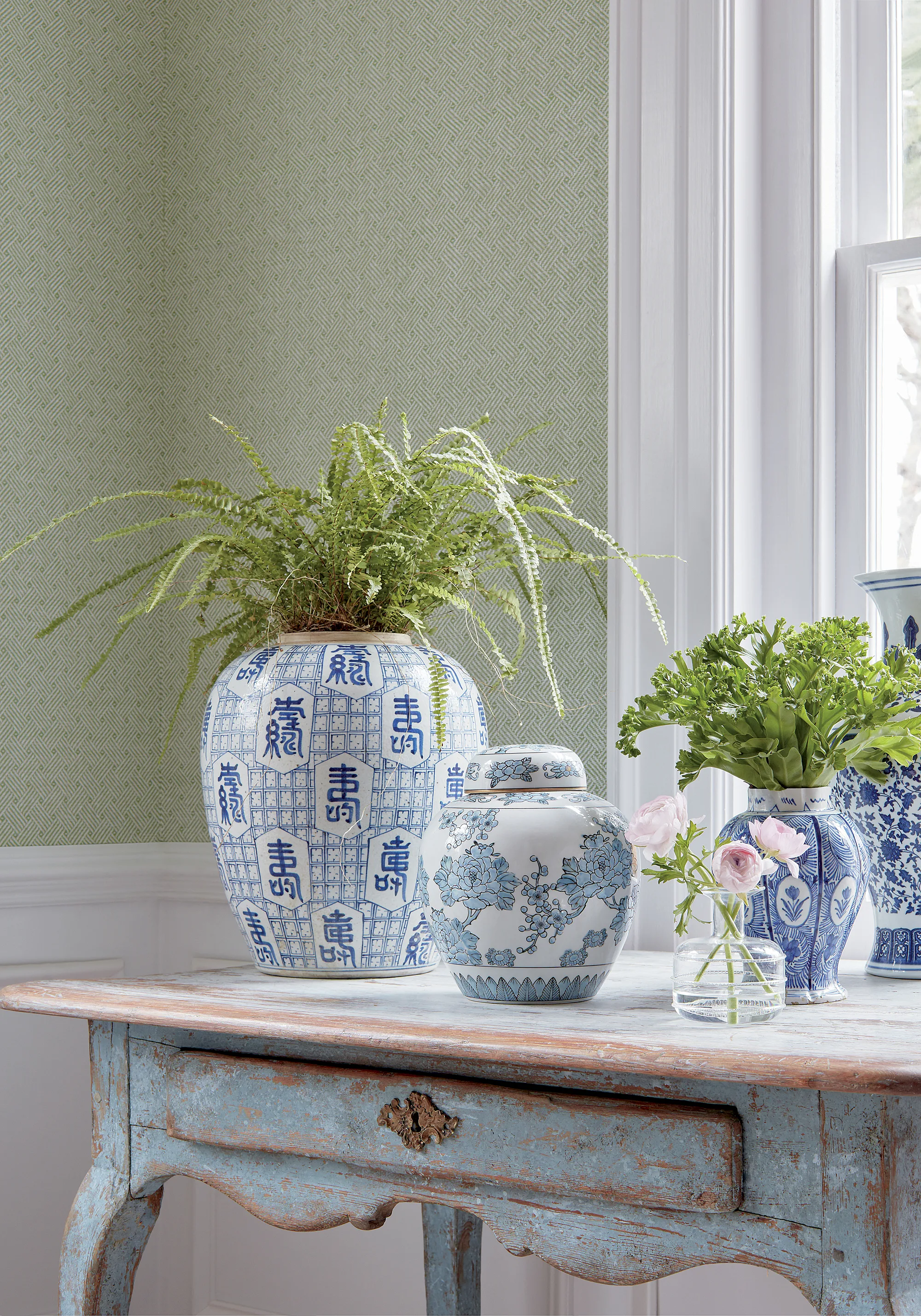 Thibaut Lattice Weave in Green (T75479)