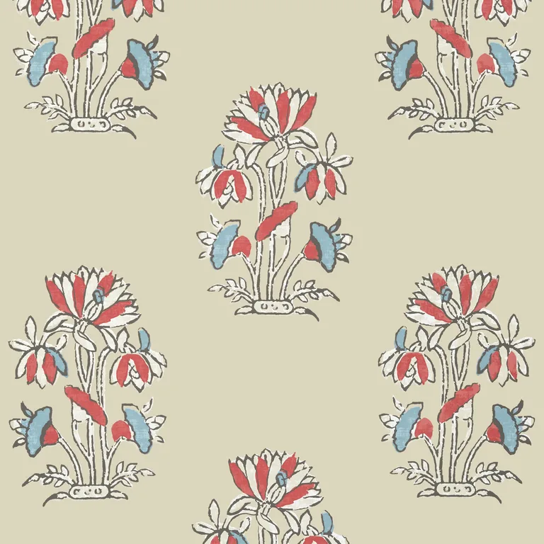 Thibaut Lily Flower in Beige and Sunbaked (T13206)