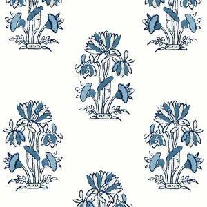 Thibaut Lily Flower in Blue and White (T13204)