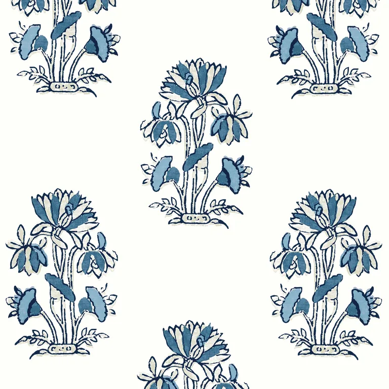 Thibaut Lily Flower in Blue and White (T13204)