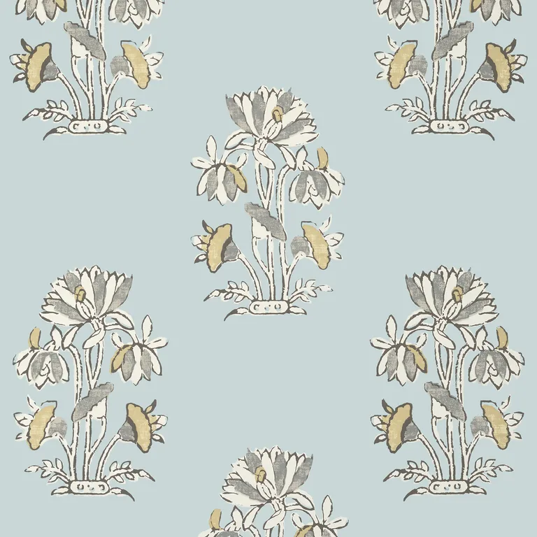 Thibaut Lily Flower in Spa Blue (T13201)