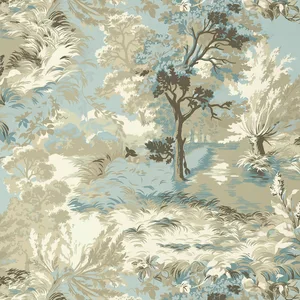 Thibaut Lincoln Toile in Beige and Spa Blue (T10865)