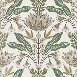 Thibaut Lotus in Green and Beige (T14610)
