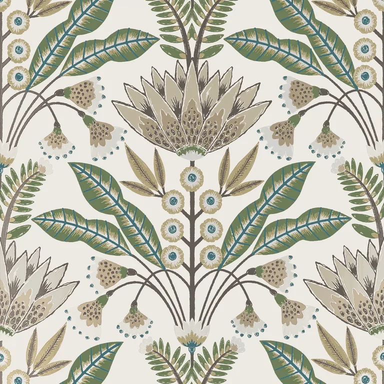 Thibaut Lotus in Green and Beige (T14610)