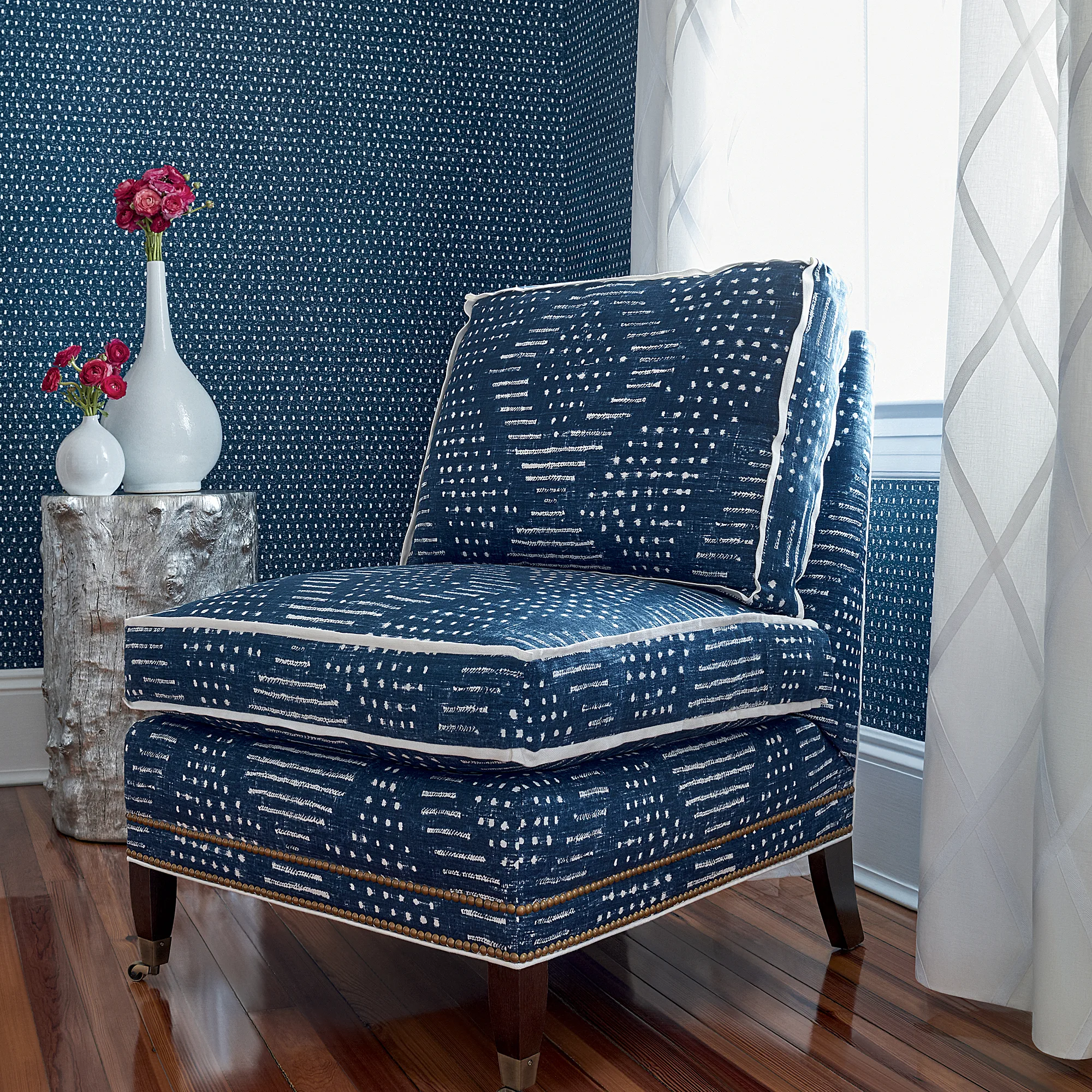 Anna French Mali Dot in Navy (AT78714)