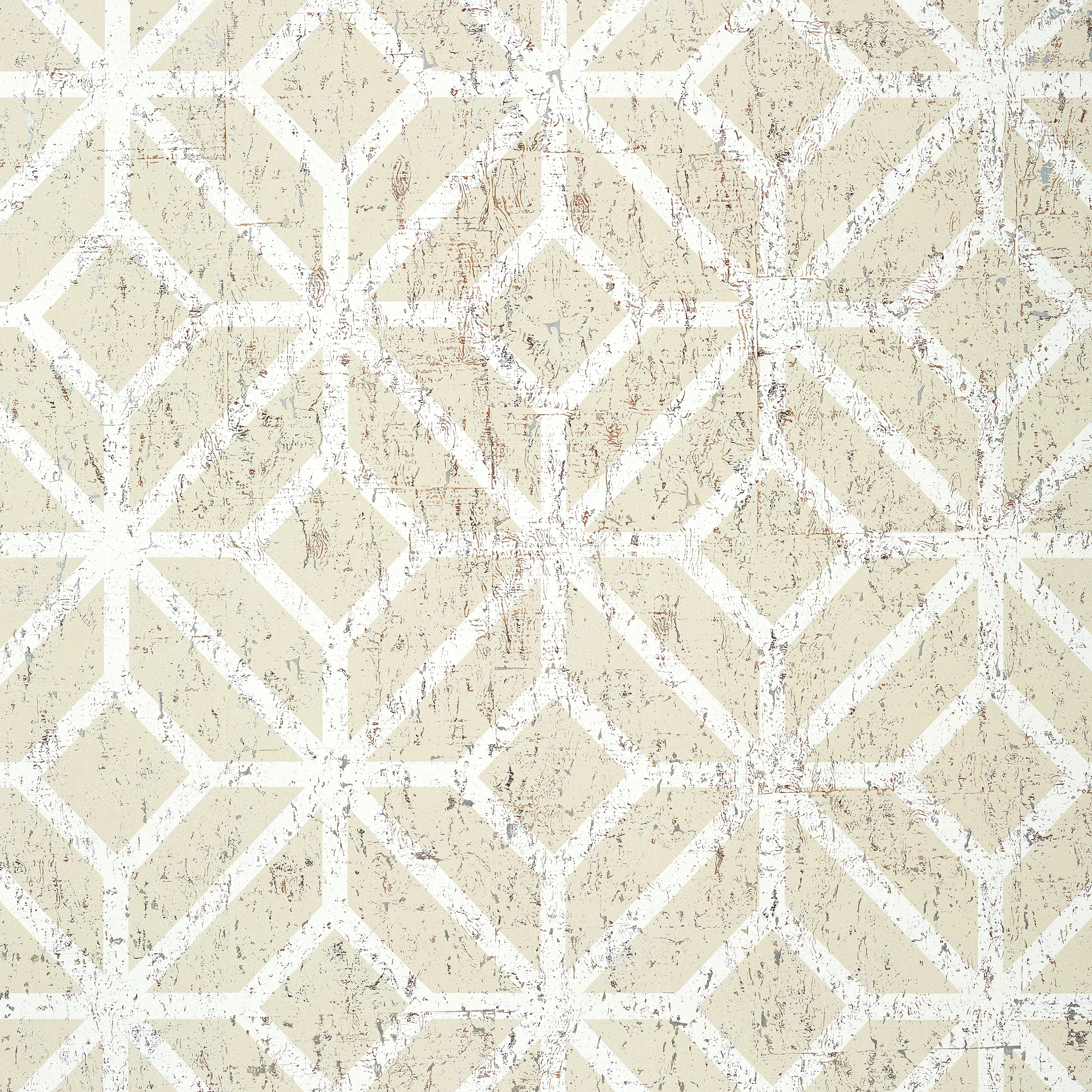 T10412 | Mamora Trellis Cork – Beige on White