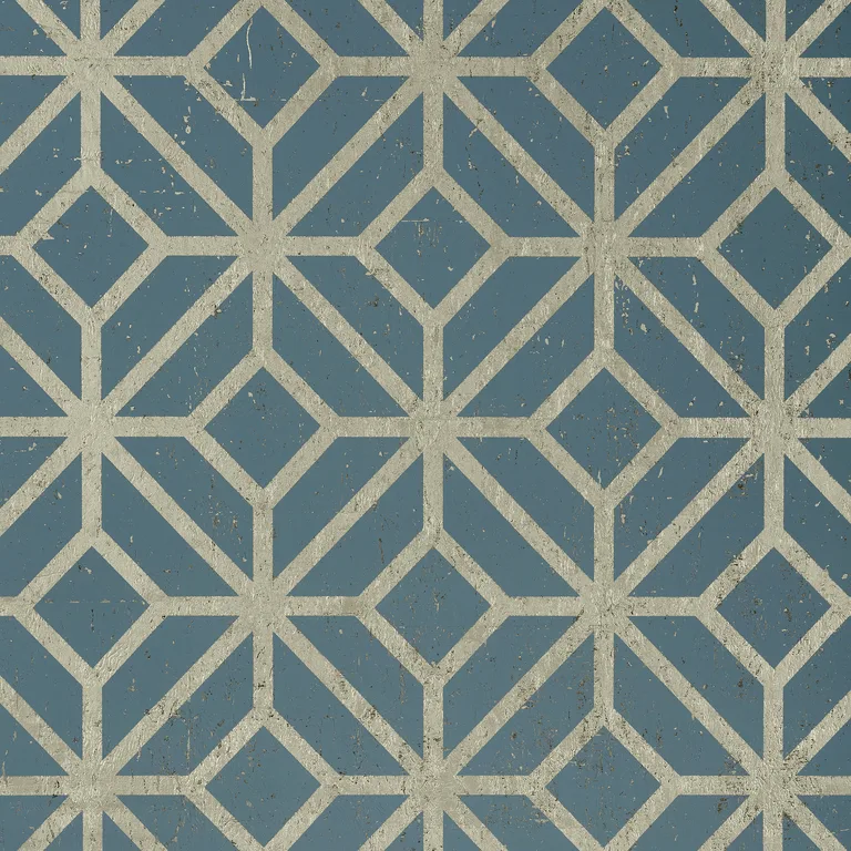 Thibaut Mamora Trellis Cork in Mineral on Metallic Pewter (T10415)