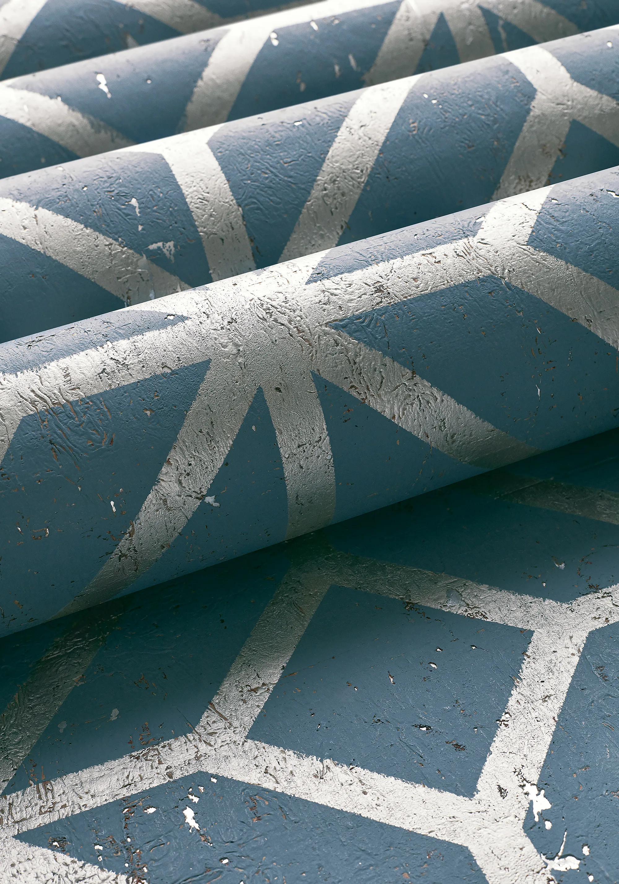 Thibaut Mamora Trellis Cork in Mineral on Metallic Pewter (T10415)